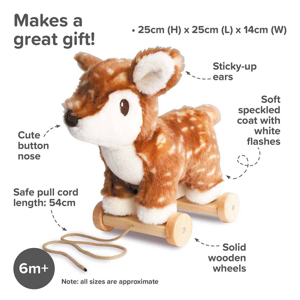 Willow Deer Pull Along Toy - children's toys, wooden toys