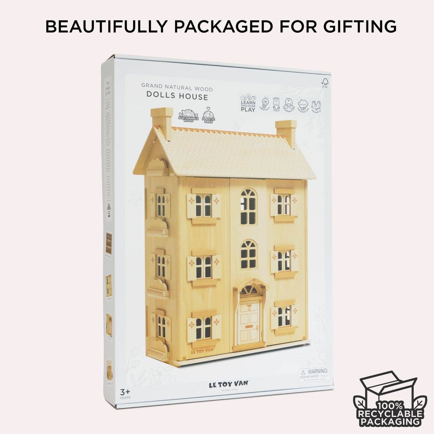 The Grand Natural Wood Dolls House