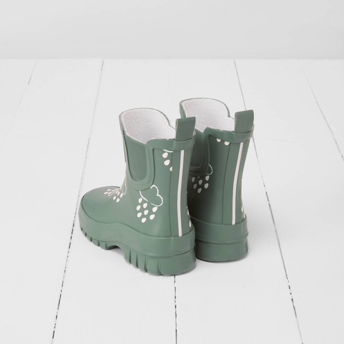 Khaki Chunky Sole Kids Shortie Welly