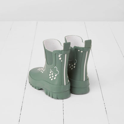 Khaki Chunky Sole Kids Shortie Welly