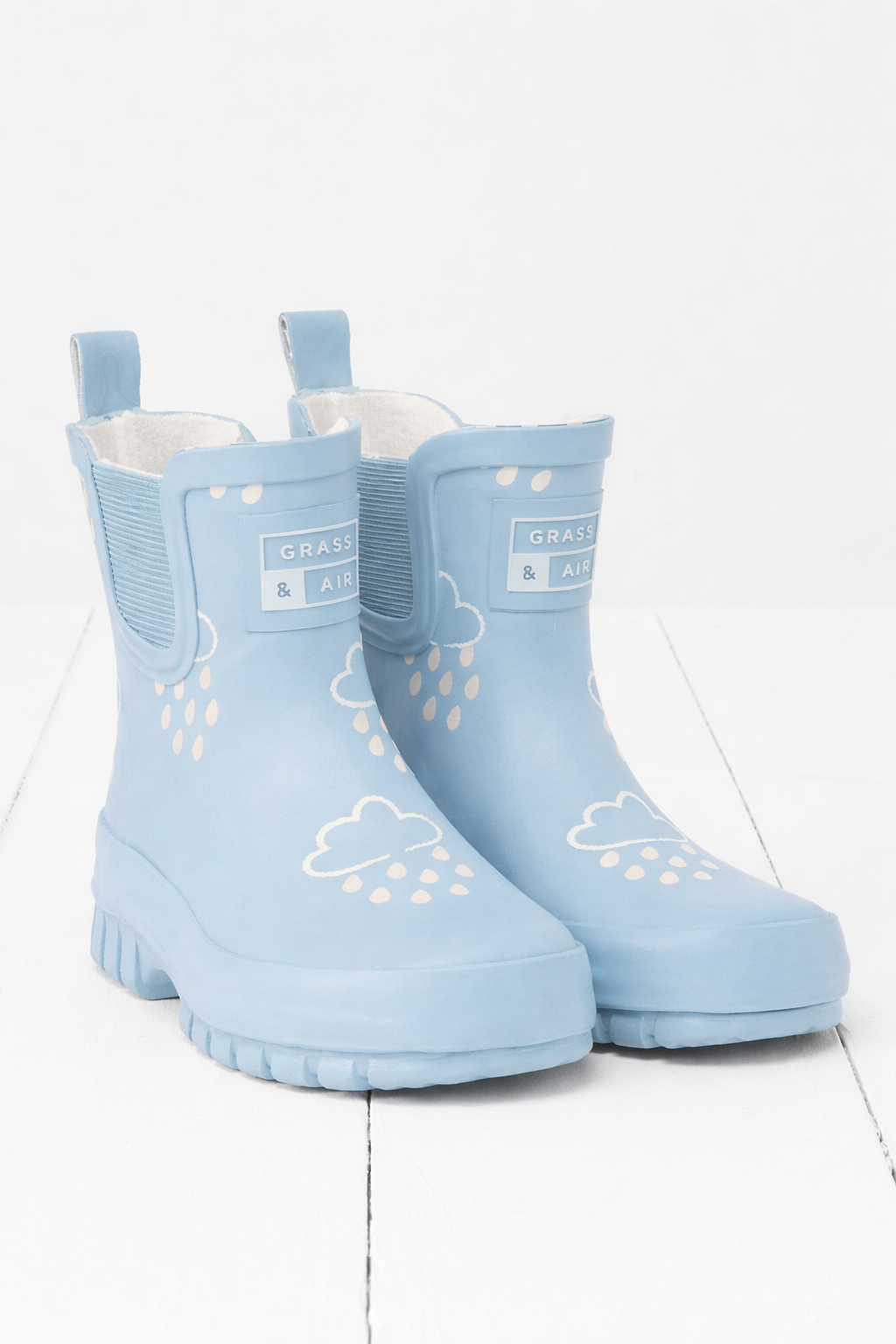 Powder Blue Chunky Sole Kids Shortie Welly