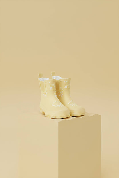 Buttermilk Yellow Chunky Sole Kids Shortie Welly