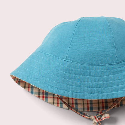 Checked Seersucker Reversible Sunhat