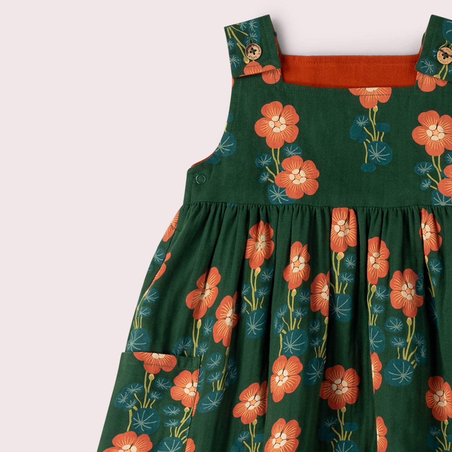 Orange Blooms Reversible Pinny Dress