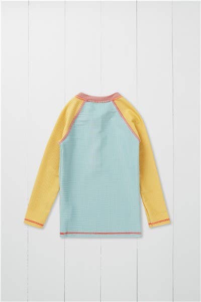 Pistachio Ribbed Kids Long Sleeve Rash Vest