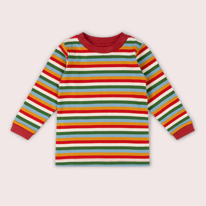 Autumn Rainbow Striped Long Sleeve T-Shirt