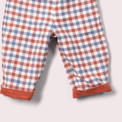 Ginger Check Reversible Pull On Trousers