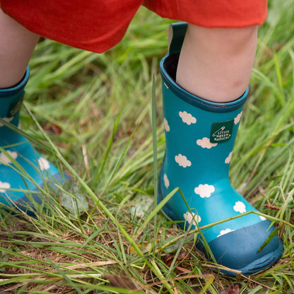 Blue Clouds Lined Classic Wellington Boots