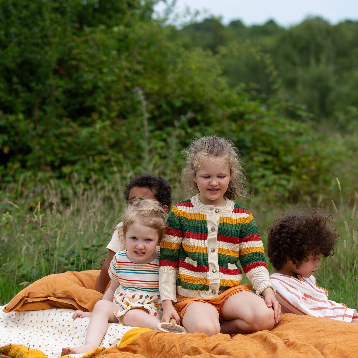 Spring Rainbow Knitted Snuggly Cardigan