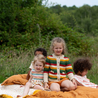 Spring Rainbow Knitted Snuggly Cardigan