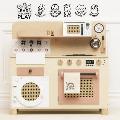 Rattan Family Wooden Play Kitchen