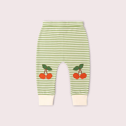 Cherry Knee Patch Striped Joggers