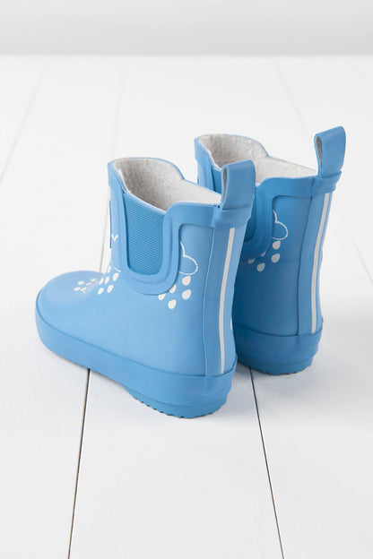 Cornflower Blue Short Colour-Changing Kids Wellies