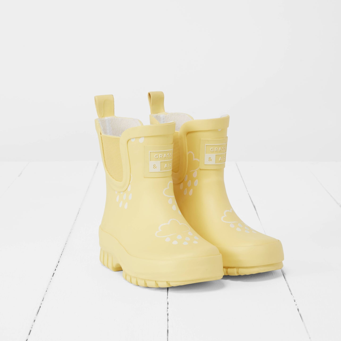 Buttermilk Yellow Chunky Sole Kids Shortie Welly