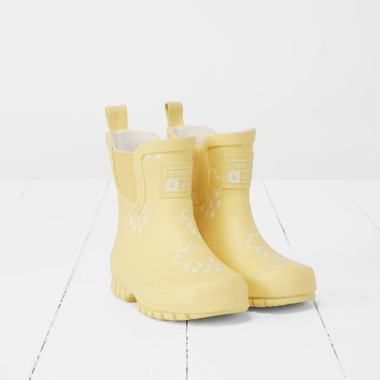 Buttermilk Yellow Chunky Sole Kids Shortie Welly