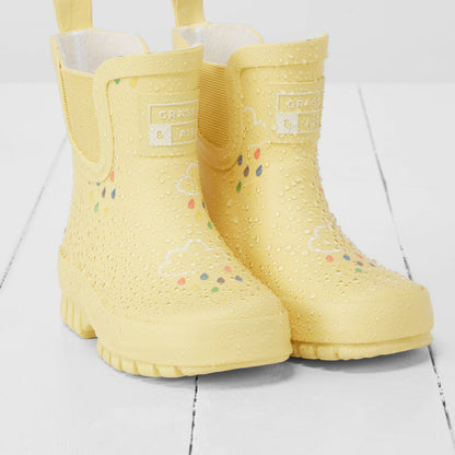 Buttermilk Yellow Chunky Sole Kids Shortie Welly