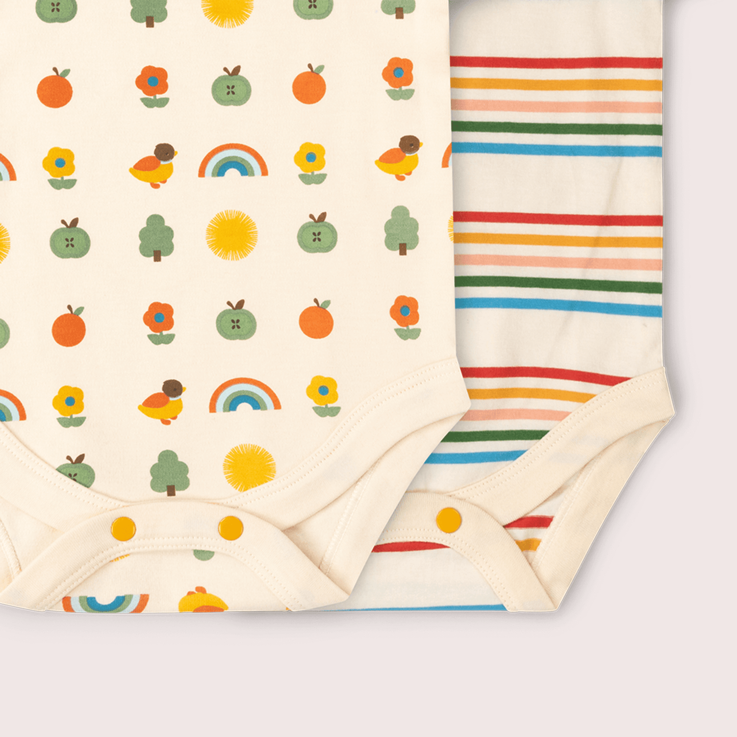 Vintage Rainbows Organic Baby Bodysuit 2 Pack
