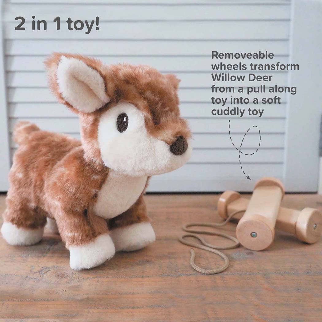 Willow Deer Pull Along Toy - children's toys, wooden toys