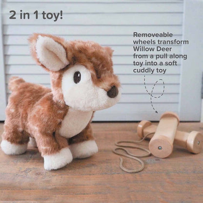 Willow Deer Pull Along Toy - children's toys, wooden toys