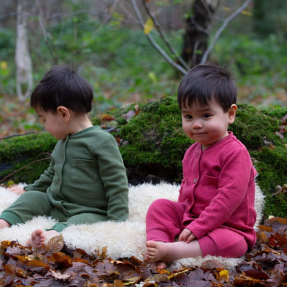 Holly Berry Organic Waffle Playsuit