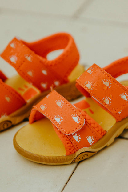 Grass & Air Kids Orange Colour-Changing Sandals