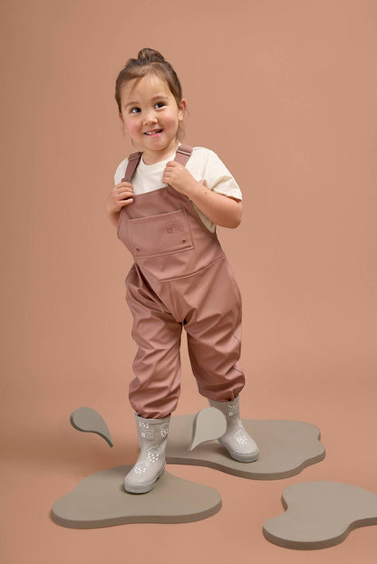 Rose Kids Waterproof Rain Dungarees