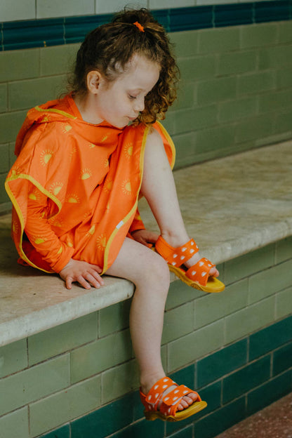 Grass & Air Kids Orange Colour-Changing Sandals