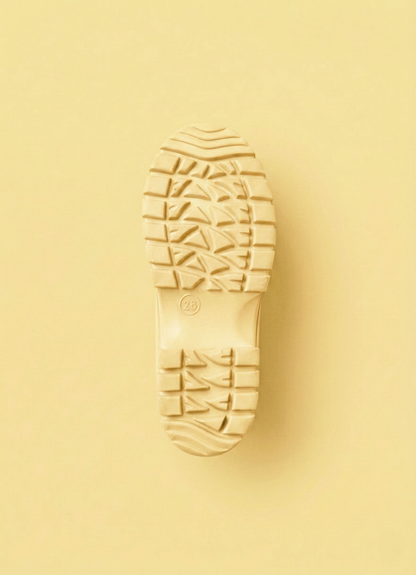 Buttermilk Yellow Chunky Sole Kids Shortie Welly