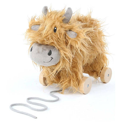 Hubert Highland Cow Pull Along Toy - children's wooden toys