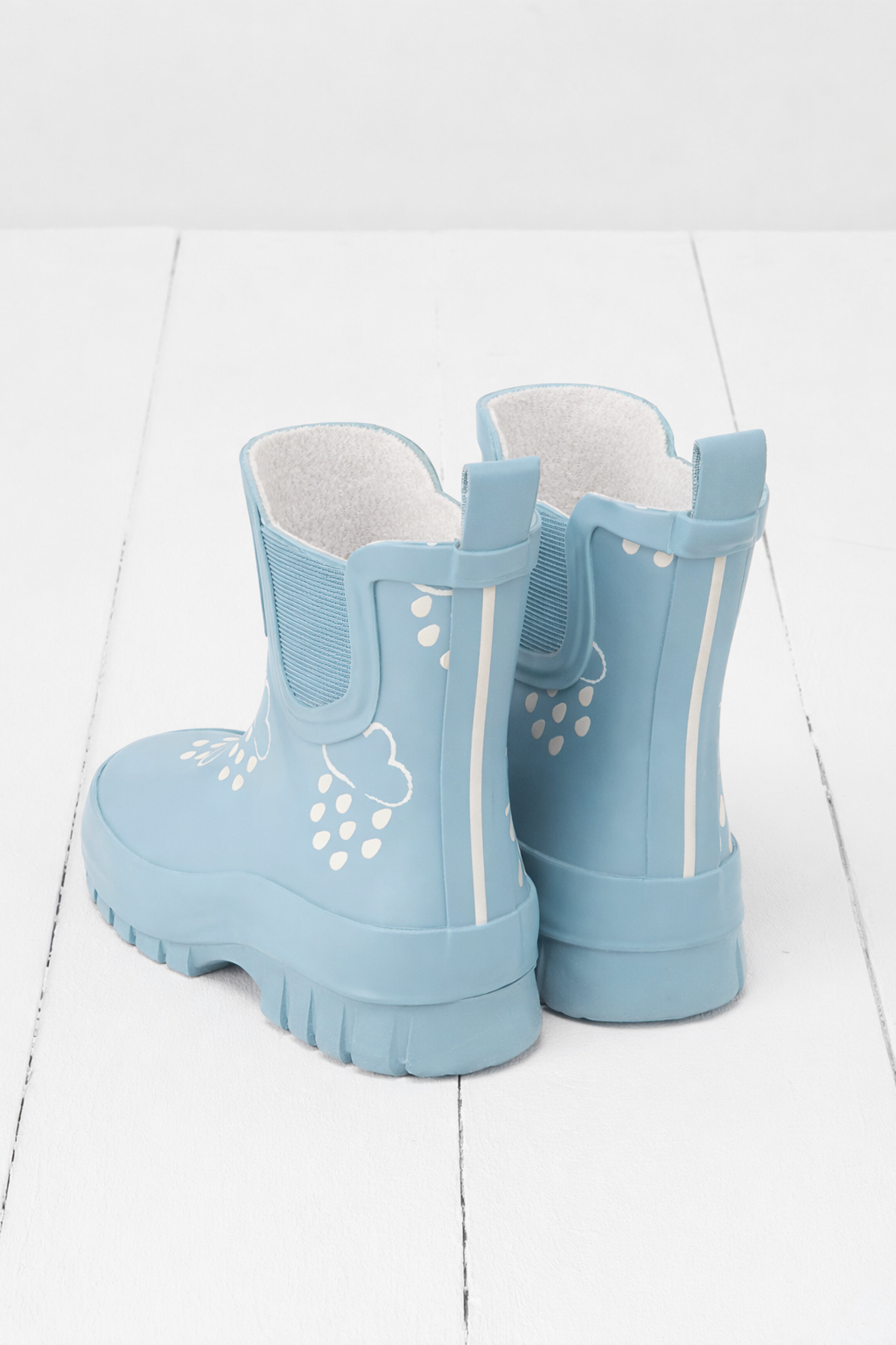 Powder Blue Chunky Sole Kids Shortie Welly