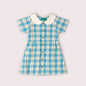 Blue Flowers Button Through Short Sleeve Dress