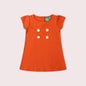 Red Button Boatneck Tunic Dress