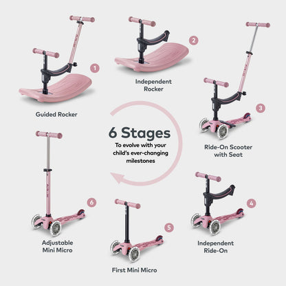 Mini Micro 4in1 with indoor rocker: Rose Pink