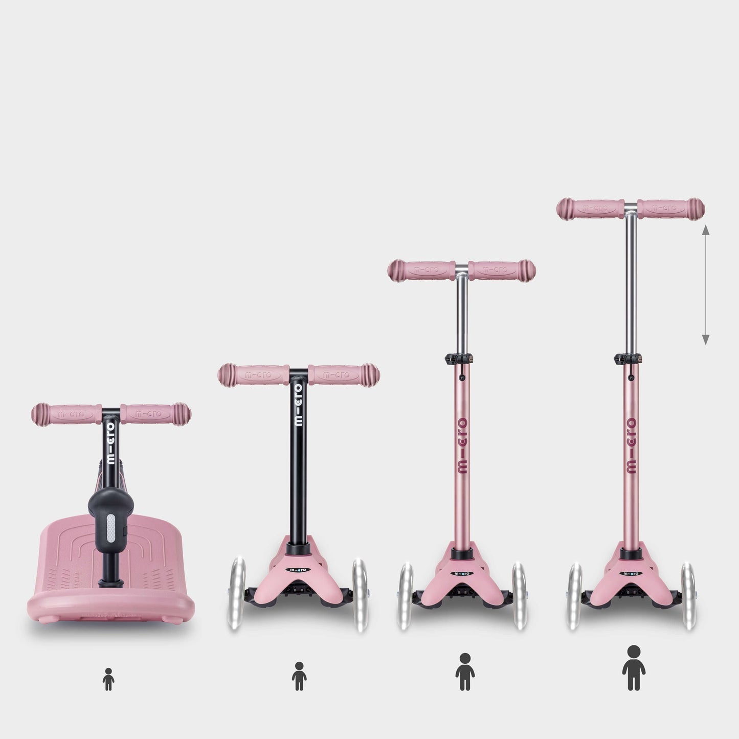 Mini Micro 4in1 with indoor rocker: Rose Pink