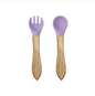 Cutlery set with wooden handle