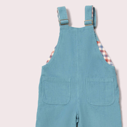 Pale Blue Lined Corduroy Dungarees