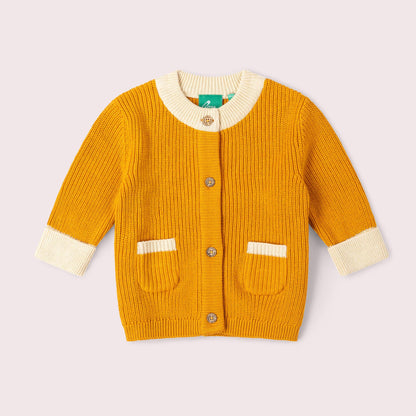 Golden Ochre Snuggly Knitted Cardigan