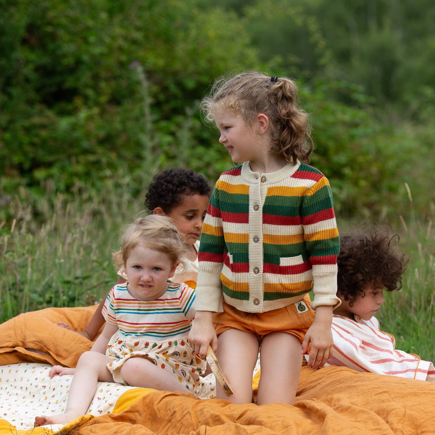 Spring Rainbow Knitted Snuggly Cardigan