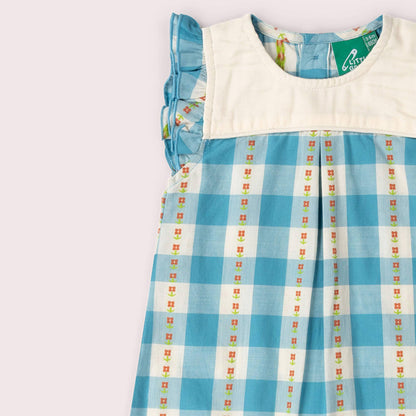 Blue Flowers Frill Summer Romper