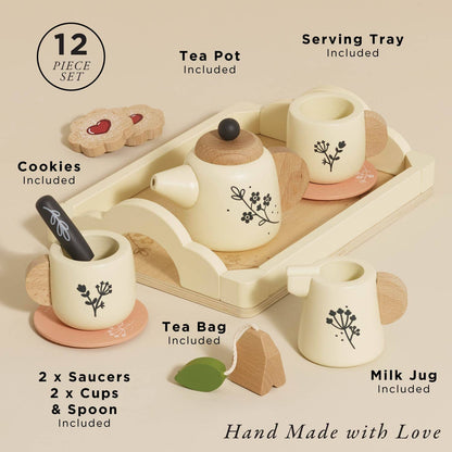 Wooden Tea Set & Tray