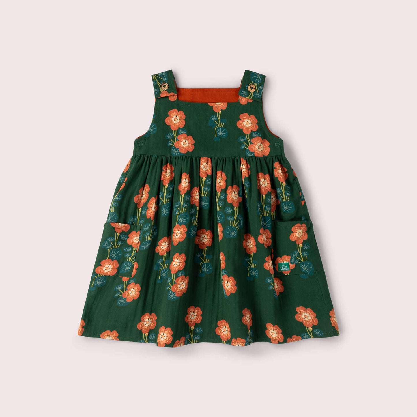 Orange Blooms Reversible Pinny Dress