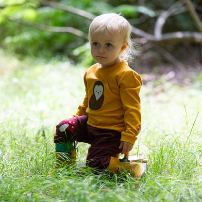 Brown Owl Applique Long Sleeve T-Shirt