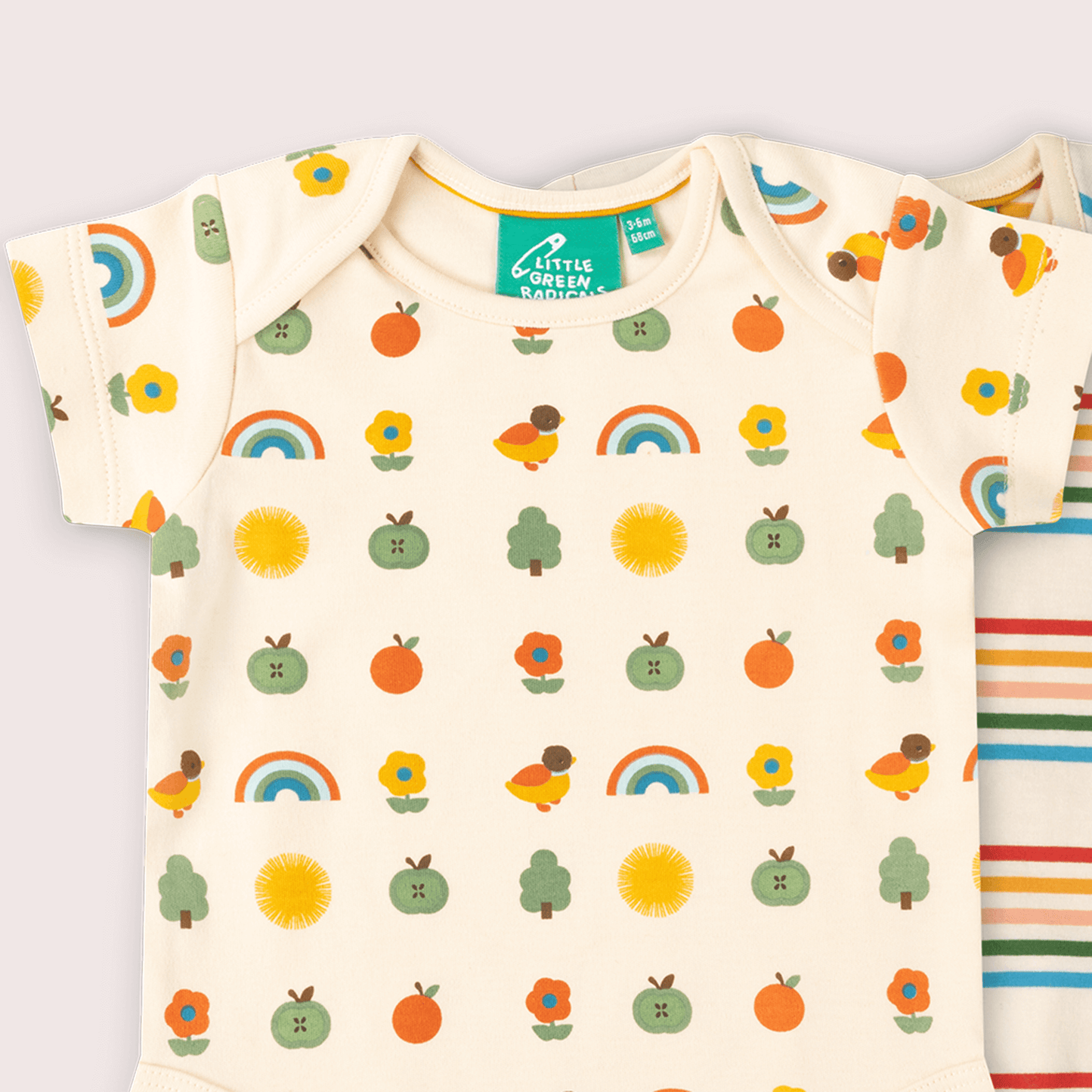 Vintage Rainbows Organic Baby Bodysuit 2 Pack