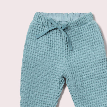 Pale Blue Chunky Waffle Comfy Trousers
