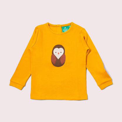 Brown Owl Applique Long Sleeve T-Shirt