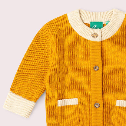 Golden Ochre Snuggly Knitted Cardigan